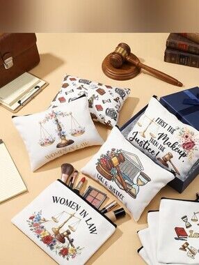 9 Pack Lawyer Themed Makeup Bags Set Lawyer Gifts for Women 9 Unique Designs